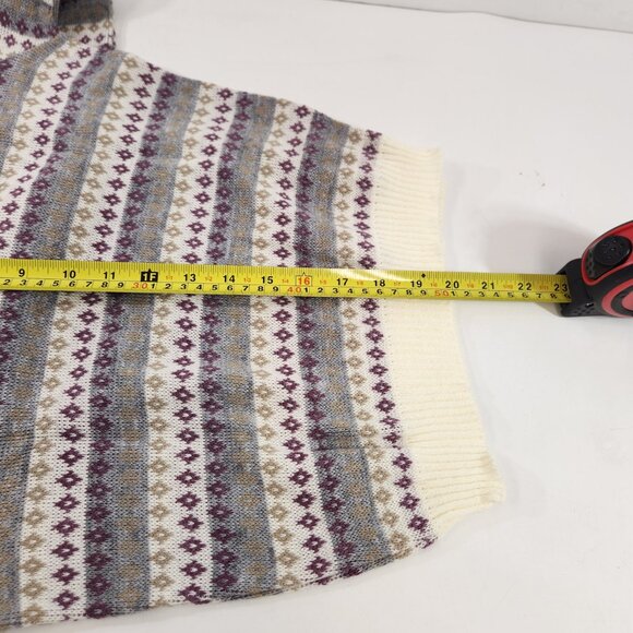 Vintage Sears Girls 14 Acrylic Sweater Striped Diamond Pattern Like New - Picture 8 of 9